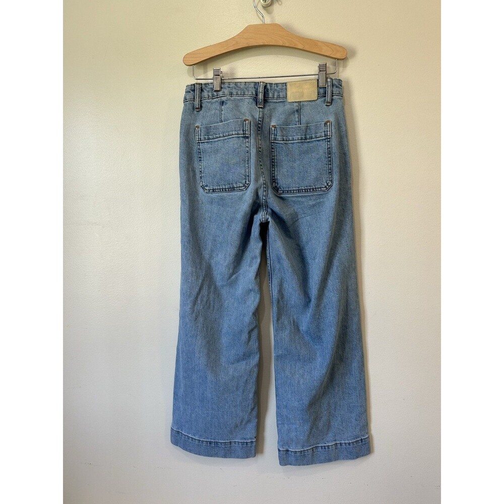 Everlane The Wide Leg Sz. 26 Ankle Jean 98% Cotton Medium Wash Trendy High Waist